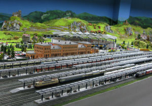 Miniland - Hauptbahnhof und Fußballstadion