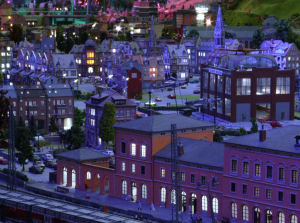 Miniland - Stadt bei Nacht