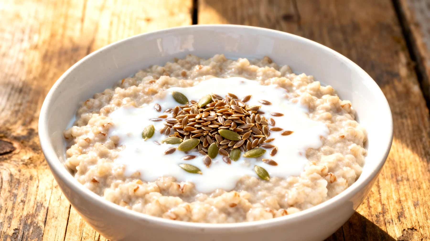 Buchweizen-Kefir-Porridge mit fermentierten Leinsamen"