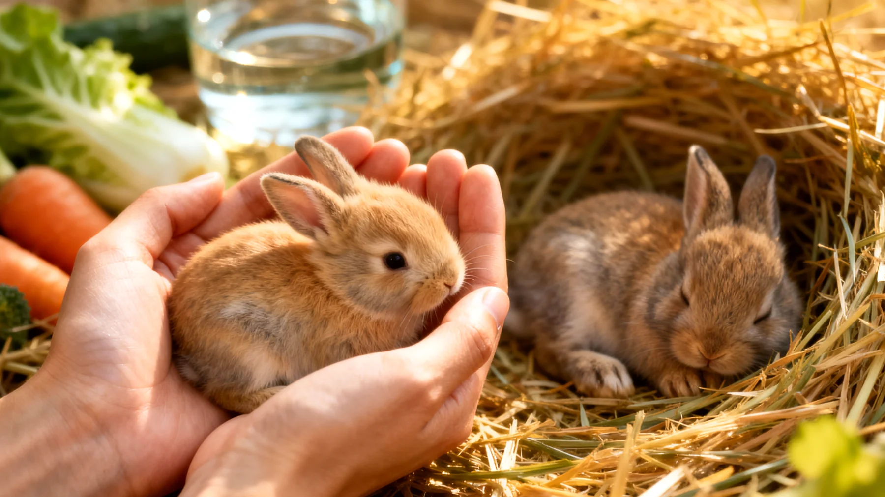 Kaninchen-Jungtiere benötigen eine altersgerechte tägliche Routine mit ausgewogener Fütterung, angemessenen Ruhezeiten und sanfter Gewöhnung an Handling, um gesunde Verhaltensweisen zu entwickeln und Stress während der kritischen Entwicklungsphase zu vermeiden"