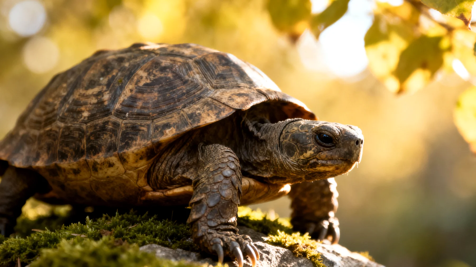 Ältere Schildkröten leiden häufig unter Gelenkproblemen und verlangsamtem Stoffwechsel, was ihre Beweglichkeit einschränkt und besondere natürliche Unterstützung erfordert"